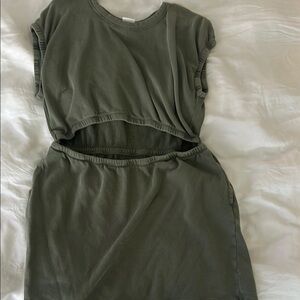 Offline by Aerie Olive Green Cutout Dress